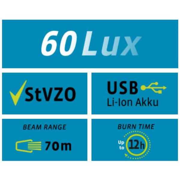 VDO koplamp M60 FL usb 60 lux - Image 5