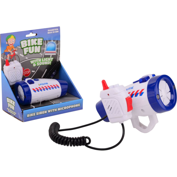 Bike Fun Politie sirene met fietslamp en microfoon