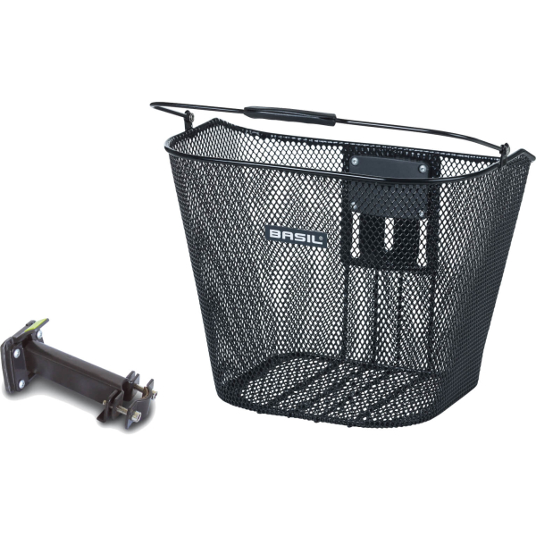 Basil mand Bremen BE + houder 23L zwart 26x35x29cm