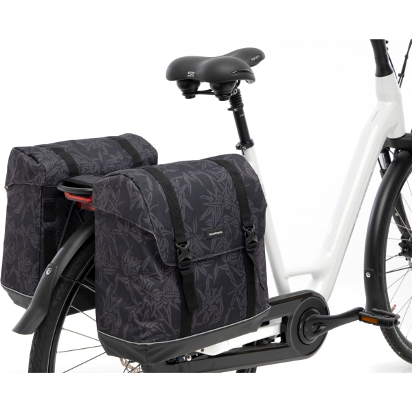 New Looxs fietstas dubbel Alba bamboo black 42L - Image 4