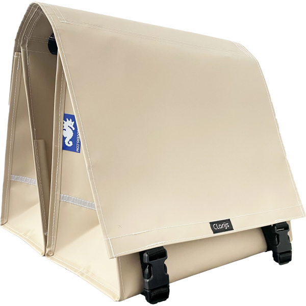 Clarijs fietstas dubbel XL PVC 46L matt zand