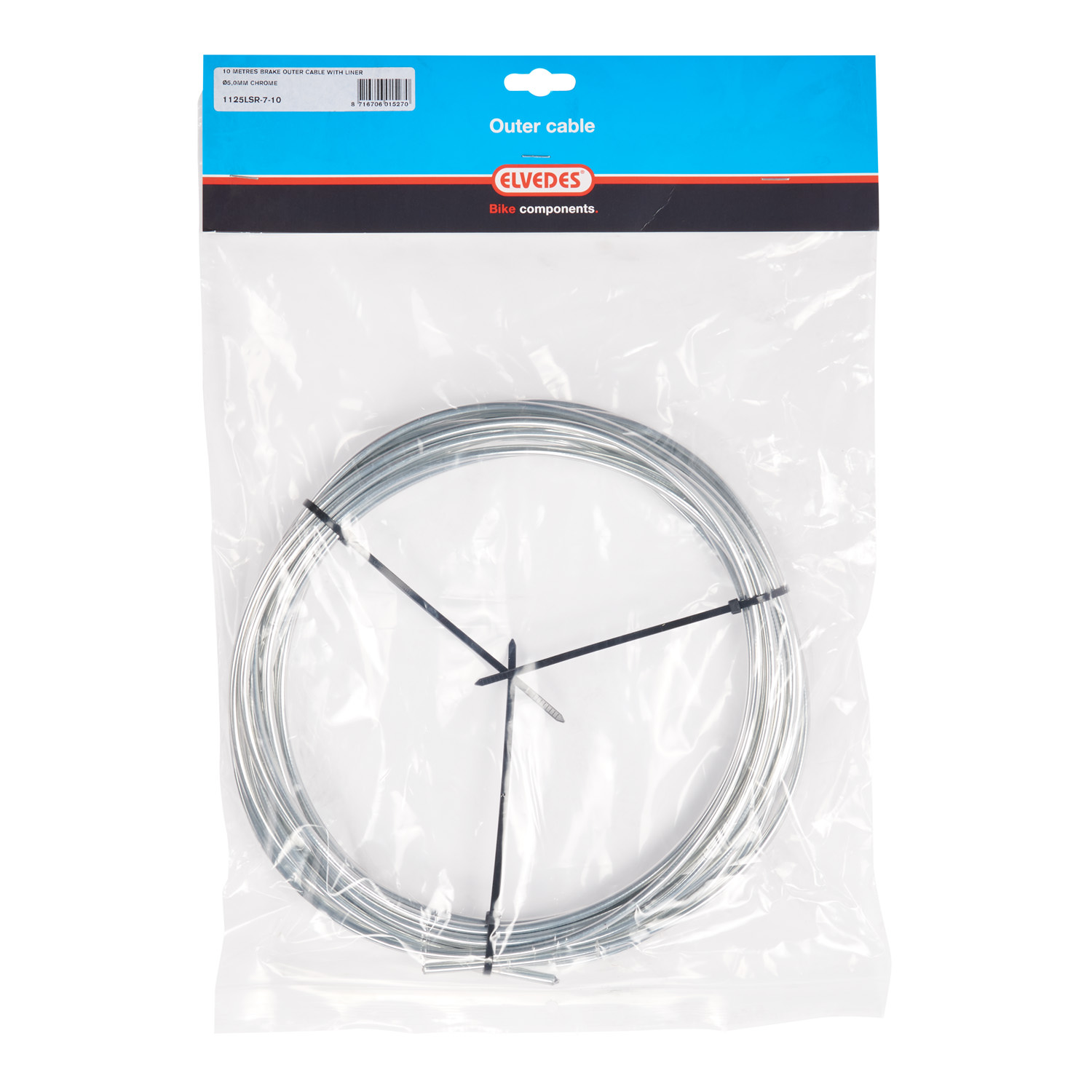 Elvedes rem buitenkabel 5mm chrome 10m