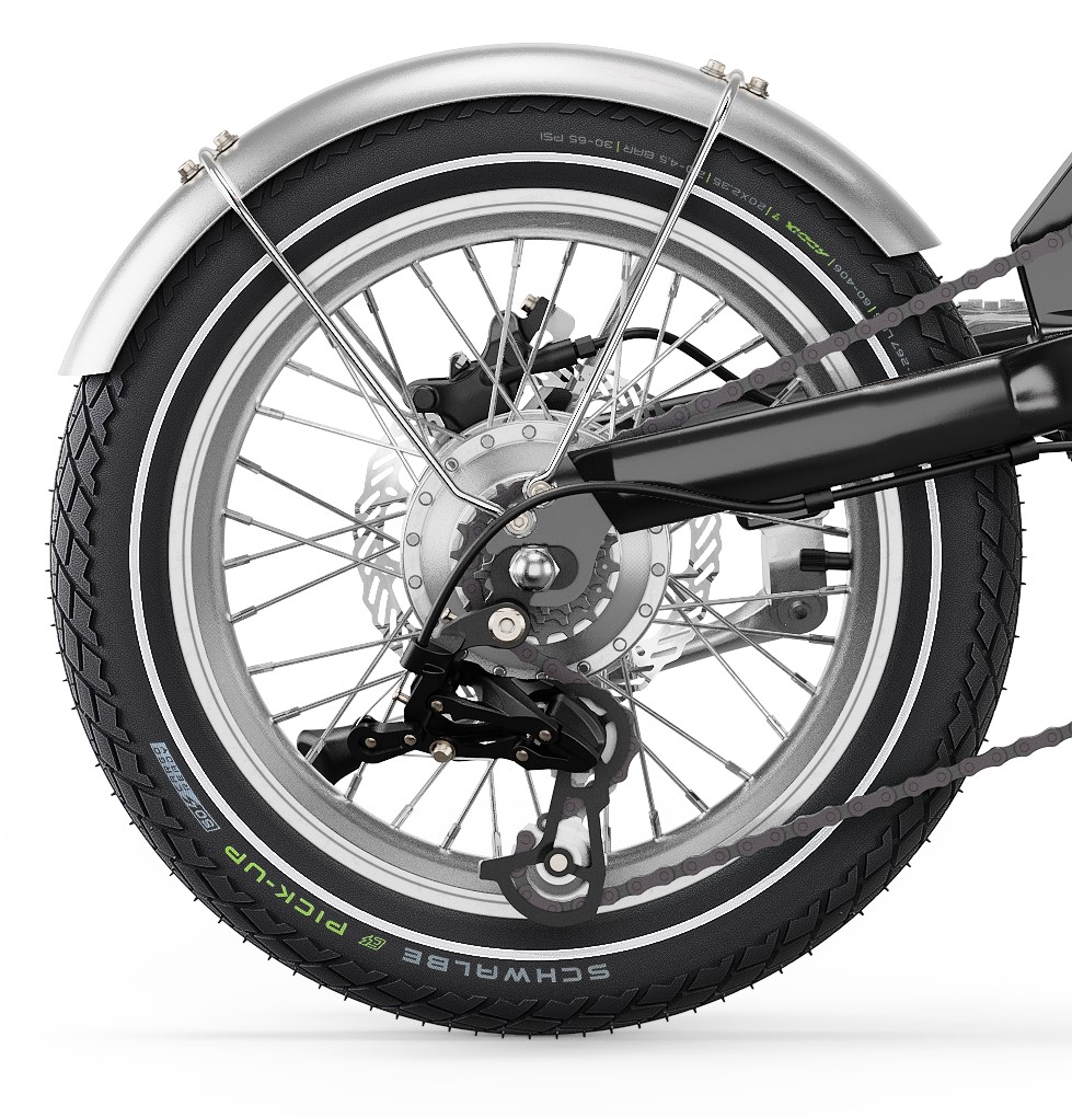 Eovolt spatbord achter 16 inch zilver