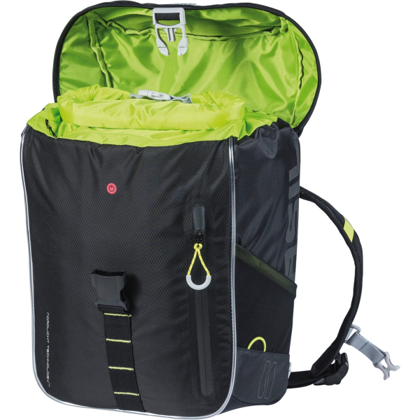 Basil rugtas Miles daypack Nordlicht black lime 17L - Image 5