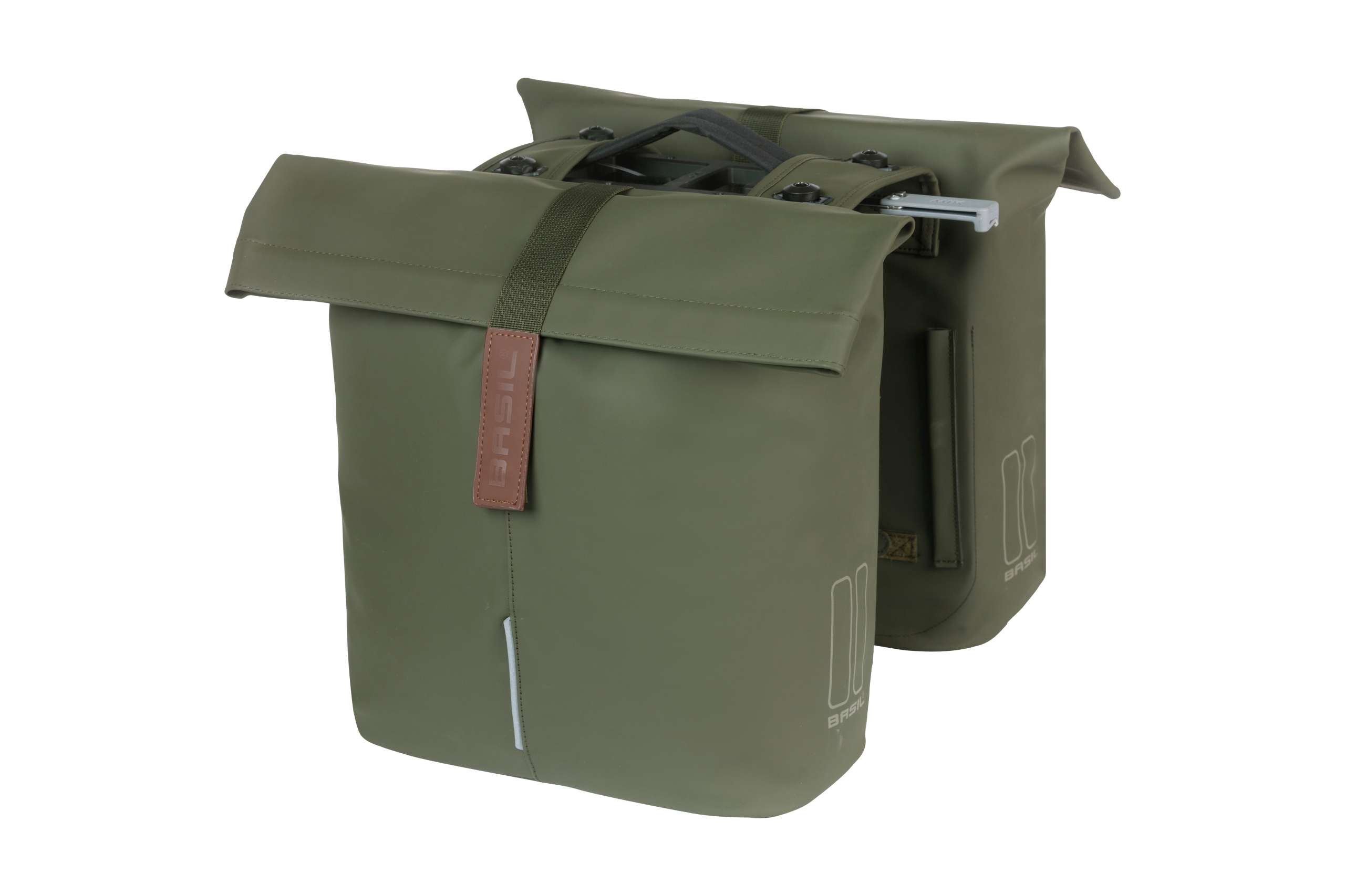 Basil fietstas dubbel City moss green MIK 28-32L