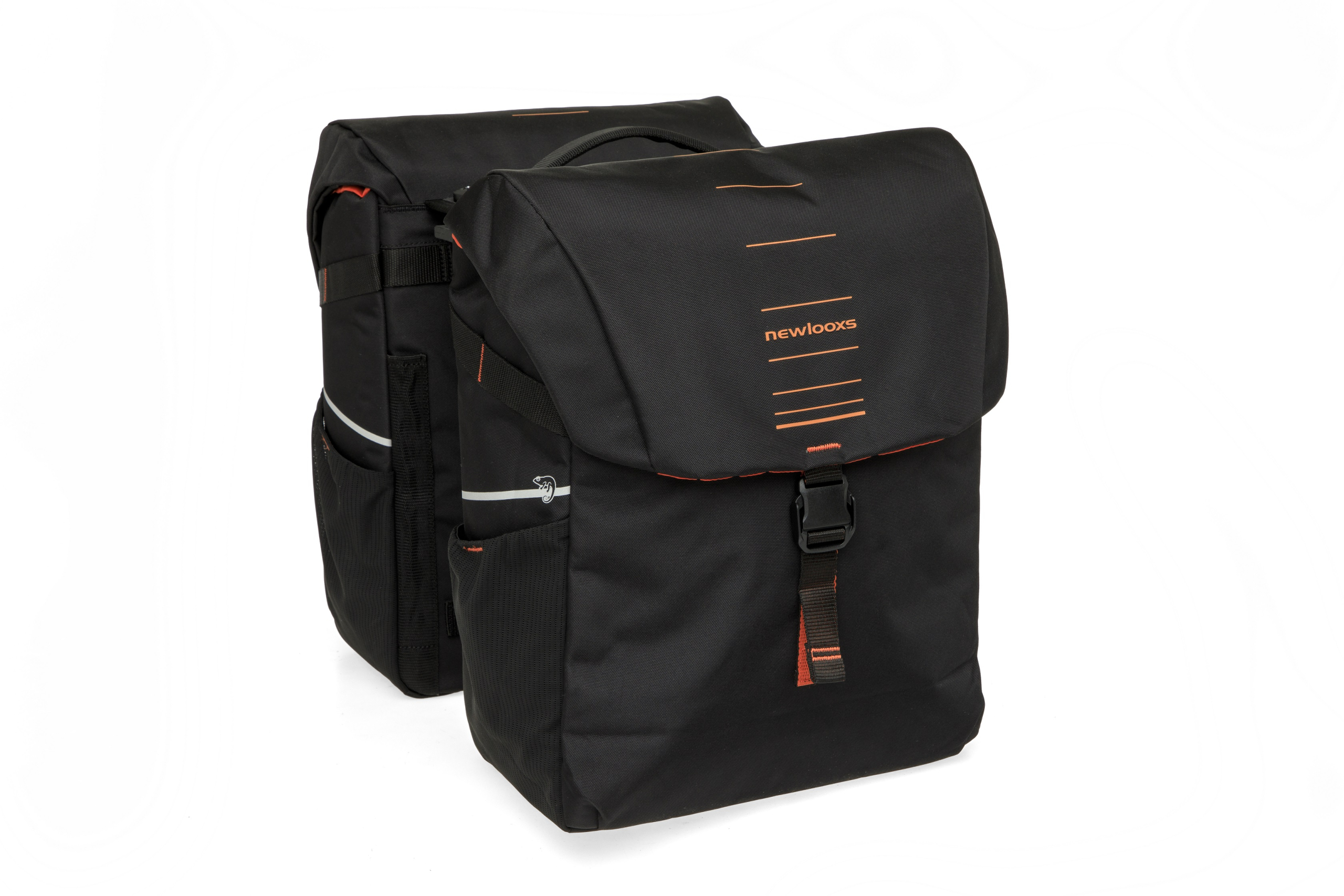 New Looxs fietstas dubbel Vigo black orange MIK 40L